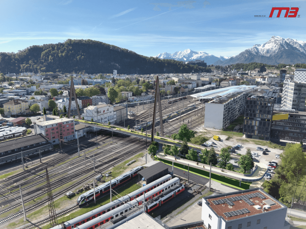 m3-ZT GmbH /// Visualisierung Brücke Salzburg Bahnhof